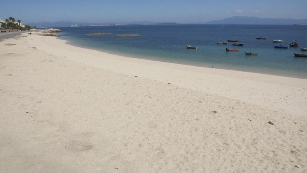 Playa Tras das Eiras desde la arena, Galicia, A Coruña