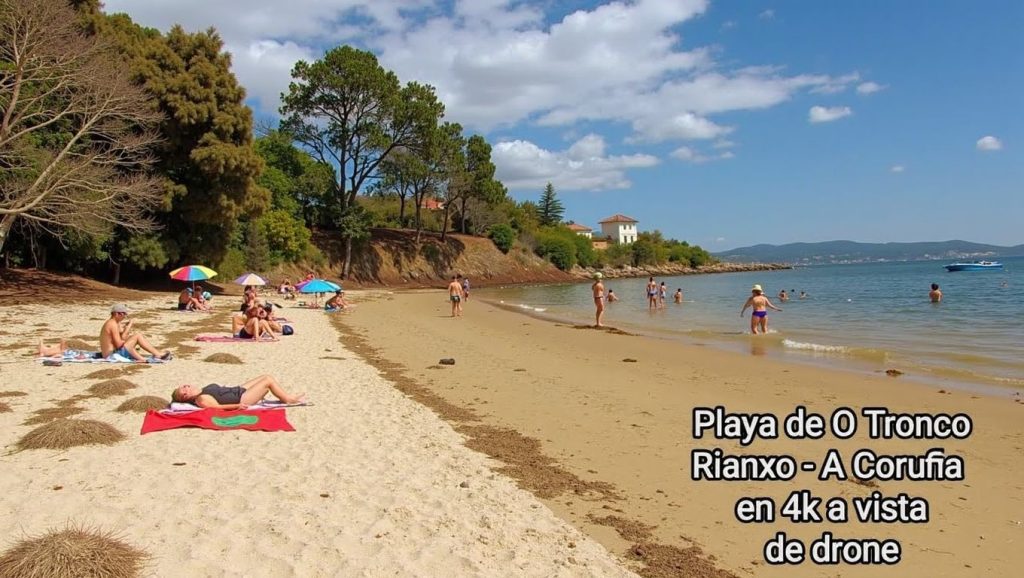 Arena y mar en Praia de Tronco, Galicia, A Coruña
