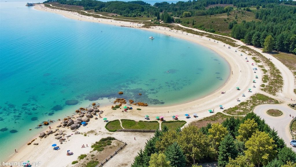 Ría y costa de Praia de Xestelas en A Illa de Arousa, Pontevedra