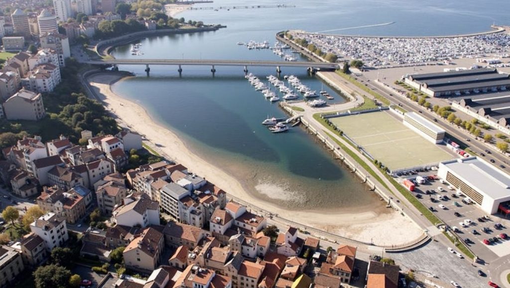 Ría y costa de Praia do Adro en Vigo, Pontevedra