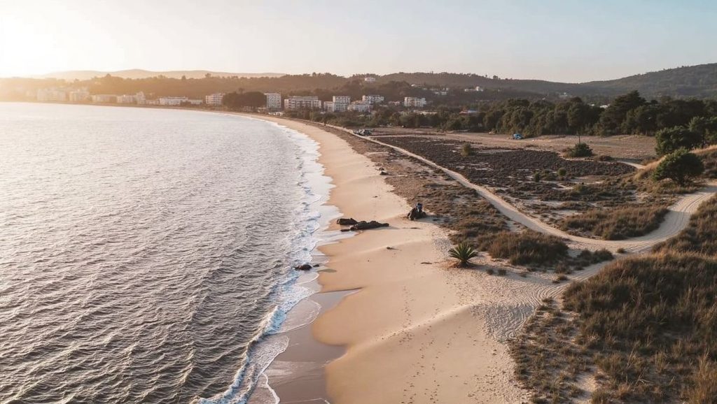 Acceso a Praia do Agro Novo desde el aparcamiento, A Pobra do Caramiñal