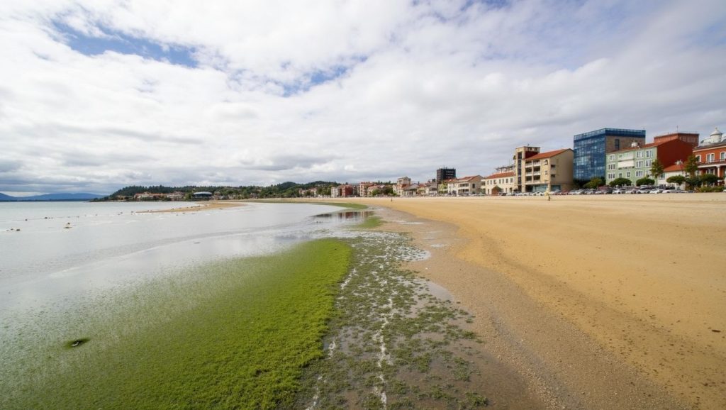 Olas rompiendo en Praia do Agro Novo, A Pobra do Caramiñal