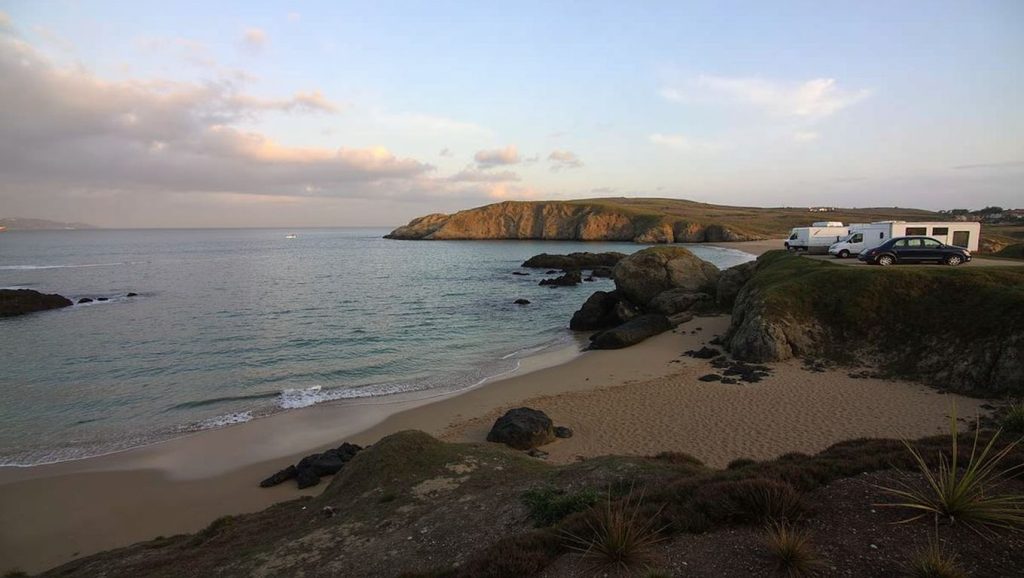 Playa do Bote desde la arena, Galicia, A Coruña