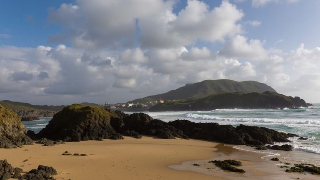 Detalle del agua en Praia do Bote, Galicia, A Coruña