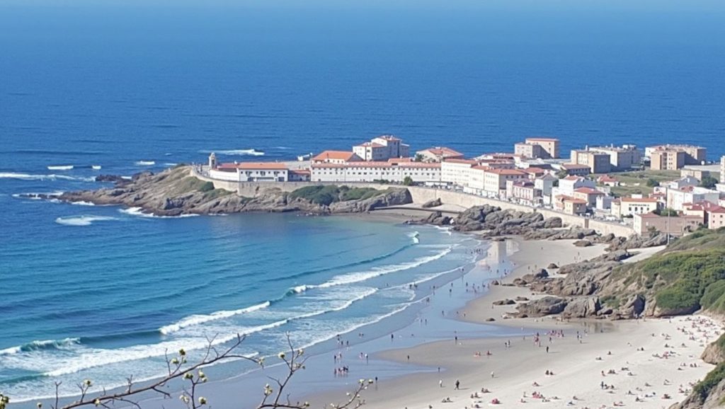 Ría y costa de Praia do Caracoleiro en A Laracha, A Coruña