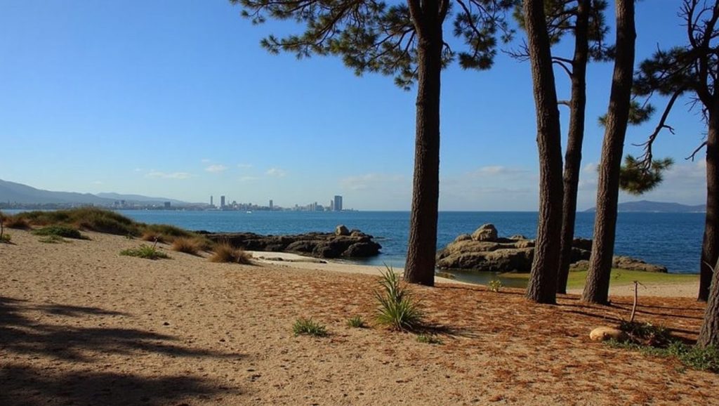 Ría y costa de Praia do Cocho das Dornas en Vigo, Pontevedra