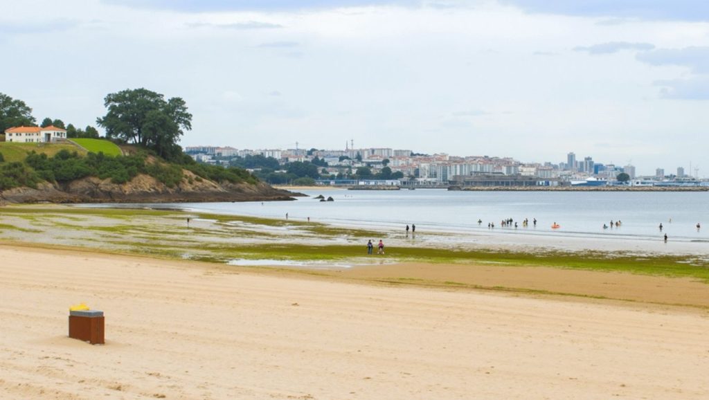 Arena y orilla en Praia do Conchido, Boiro, A Coruña
