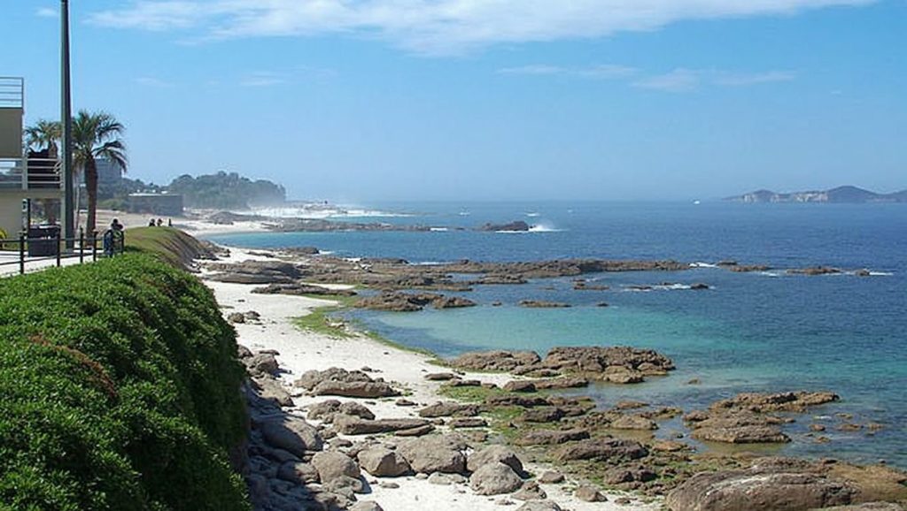 Ría y costa de Praia do Fechiño en Vigo, Pontevedra