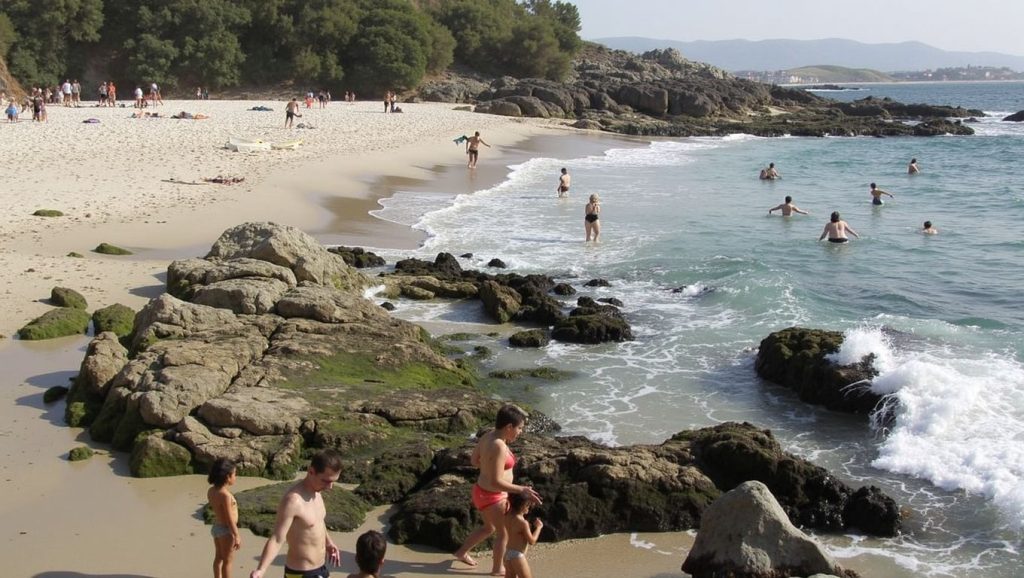 Ría y costa de Praia do Fortiñón en Vigo, Pontevedra