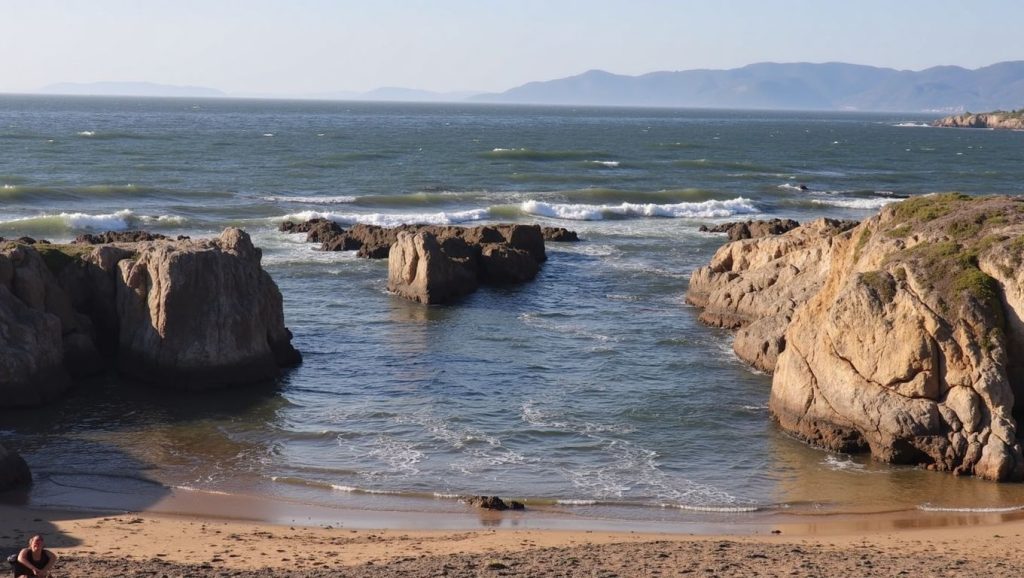 Detalle del agua en Praia do Fradiño, Galicia, A Coruña