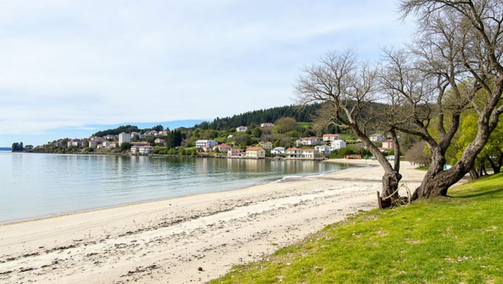 Ría y costa de Praia do Laño en Poio, Pontevedra