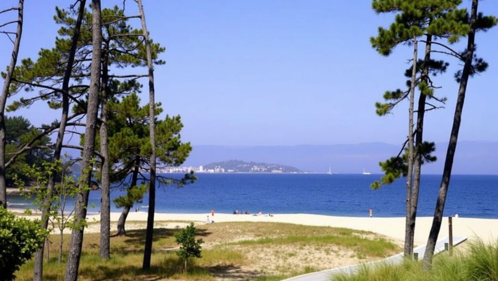 Panorámica de Praia do Lago, A Coruña