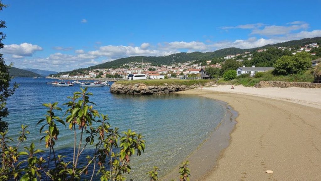Ría y costa de Praia do Mende en Vigo, Pontevedra