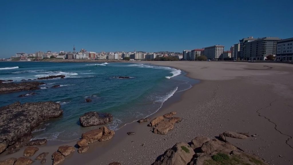 Panorámica de Praia do Orzán, A Coruña