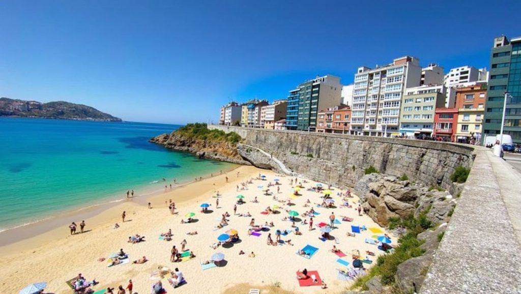Arena y orilla en Praia do Porrón, Galicia, A Coruña