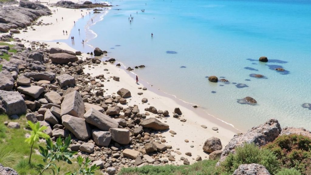 Aguas de Praia do Porto de Meloxo en O Grove (Pontevedra)