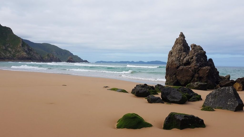 Panorámica completa de Praia do Portugalete, playa de Galicia