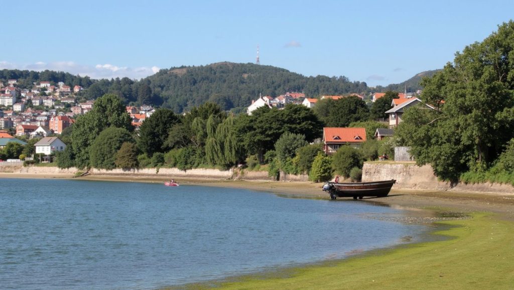 Ría y costa de Praia do Rolo en Redondela, Pontevedra