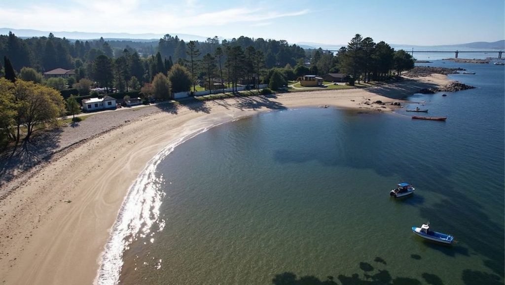 Línea de costa en Praia do Terrón, Galicia