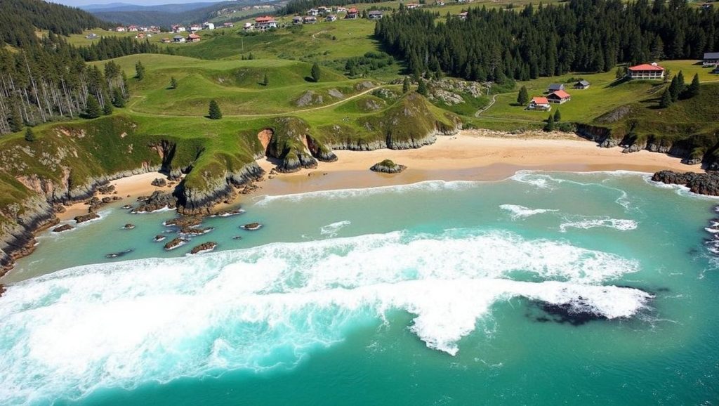 Vista amplia de Praia do Vao do Norte en Galicia, A Coruña