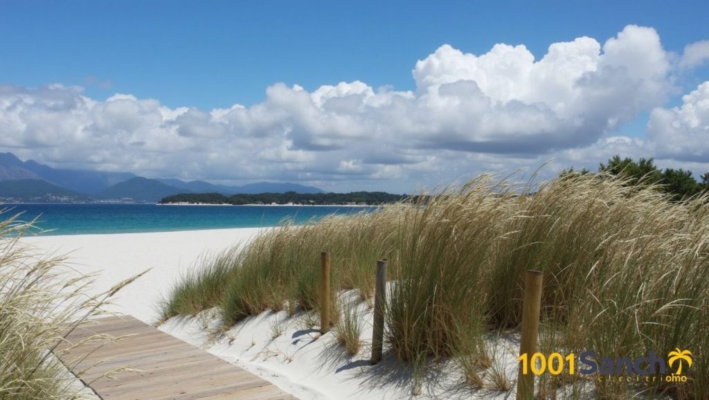 Orilla tranquila de Praia do Vao do Sur, playa de Galicia