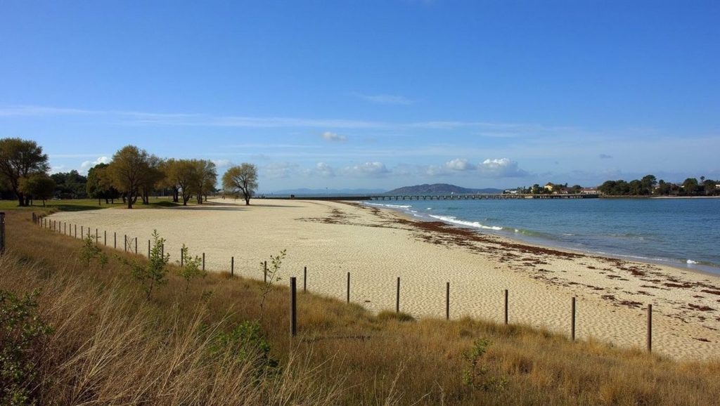 Primer plano de la orilla de Praia do Vao do Sur, Galicia