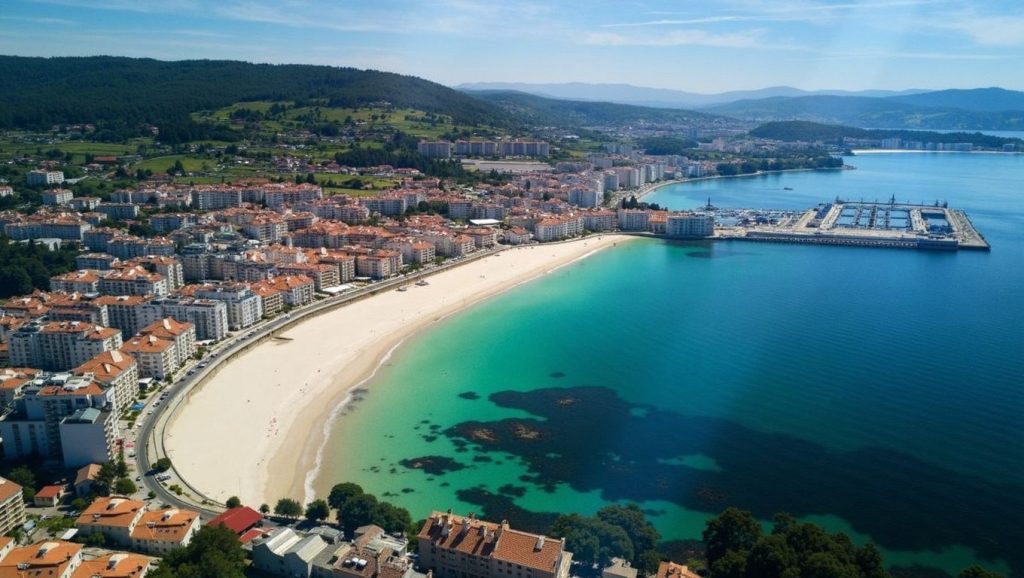 Ría y costa de Praia dos Barcos en Sanxenxo, Pontevedra