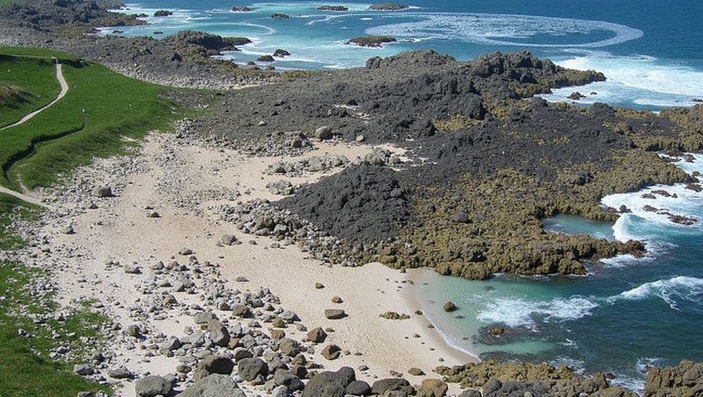 Aguas de Praia dos Frades en Baiona (Pontevedra)