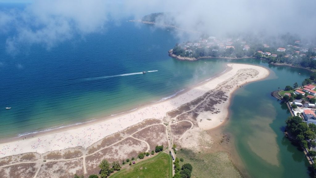 Panorámica de Praia dos Lobos, A Coruña