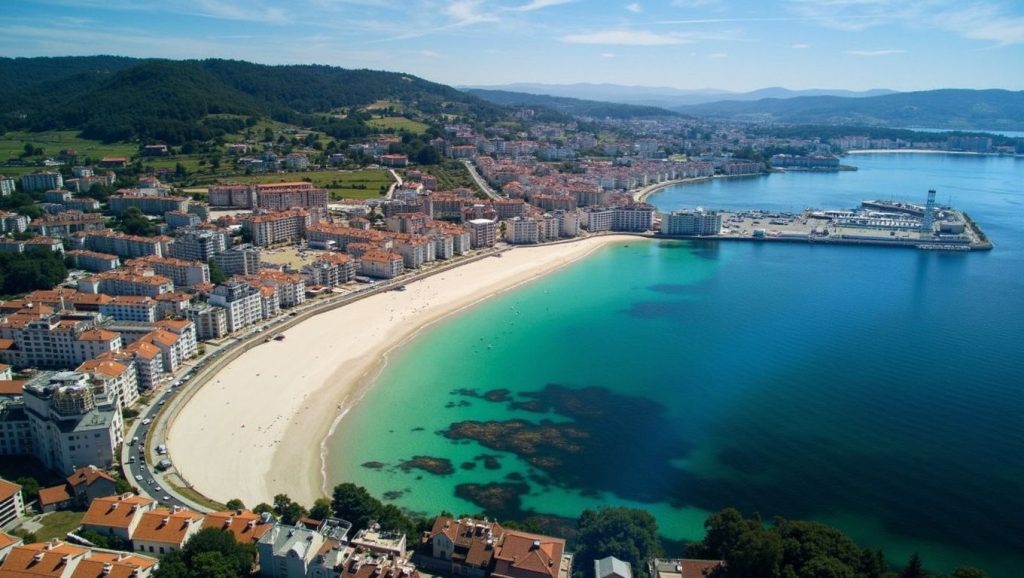 Ría y costa de Praia dos Mortos en Sanxenxo, Pontevedra