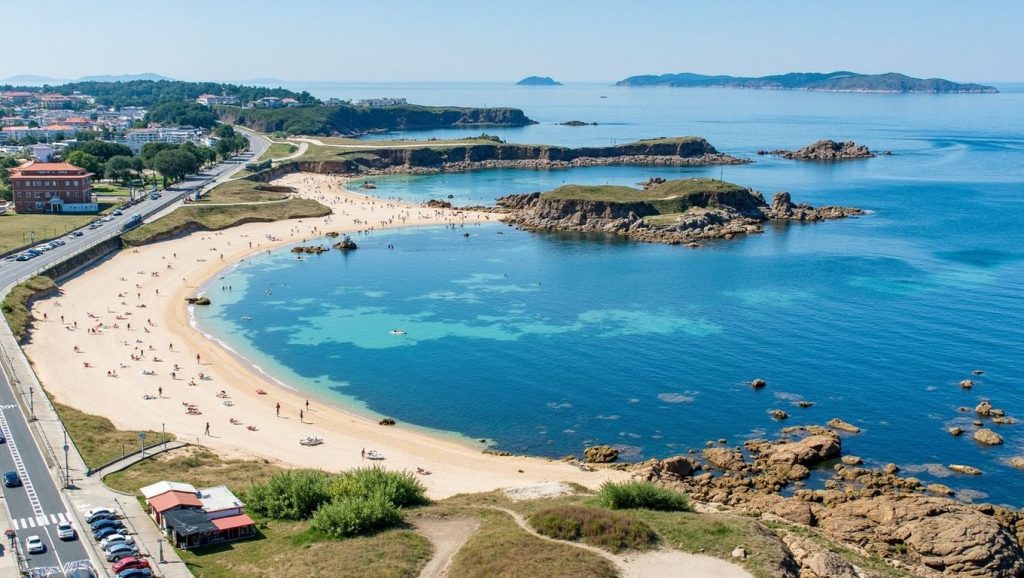 Ría y costa de Praia Lapa en Sanxenxo, Pontevedra