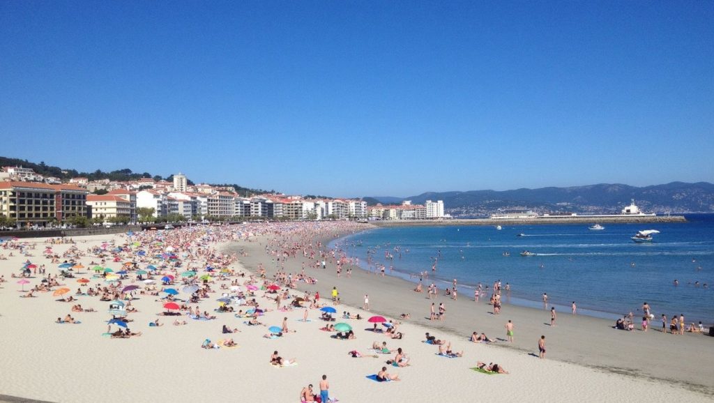Panorámica de Praia Lavapáns, Pontevedra