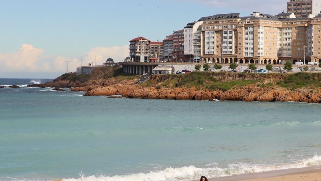 Playa Redonda desde la arena, Galicia, A Coruña