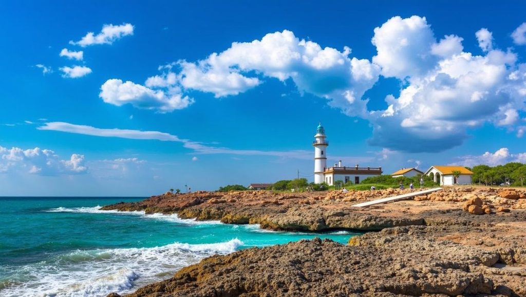 Panorámica de S'Arenal Gran con arena y mar, Ses Salines / Campos