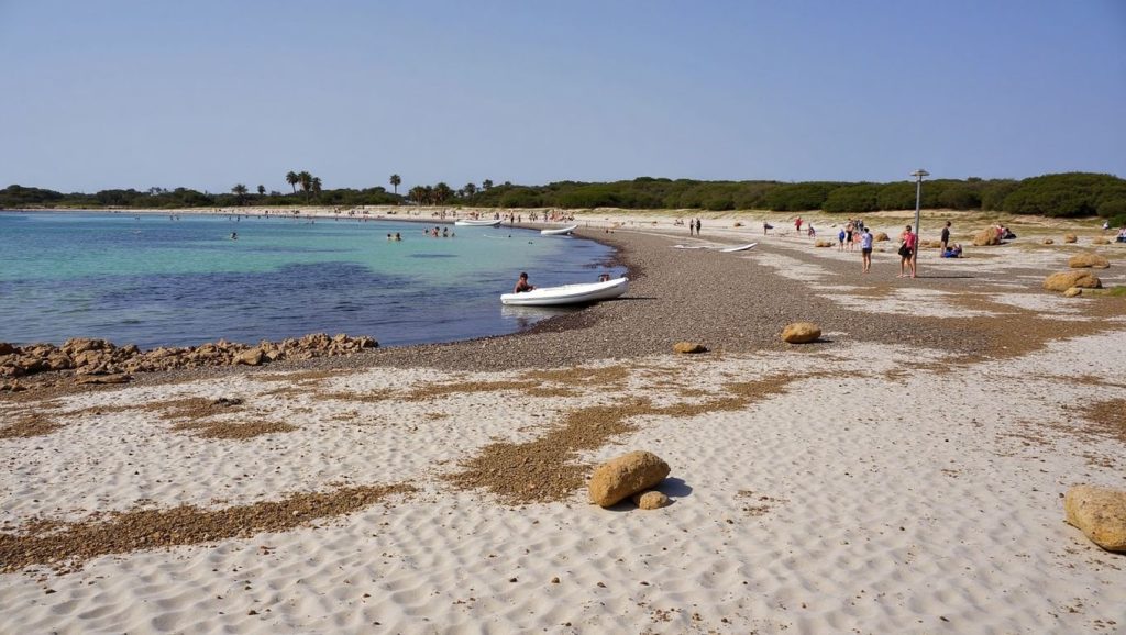 Arena y orilla en S'Arenal Petit, Ses Salines / Campos, Mallorca
