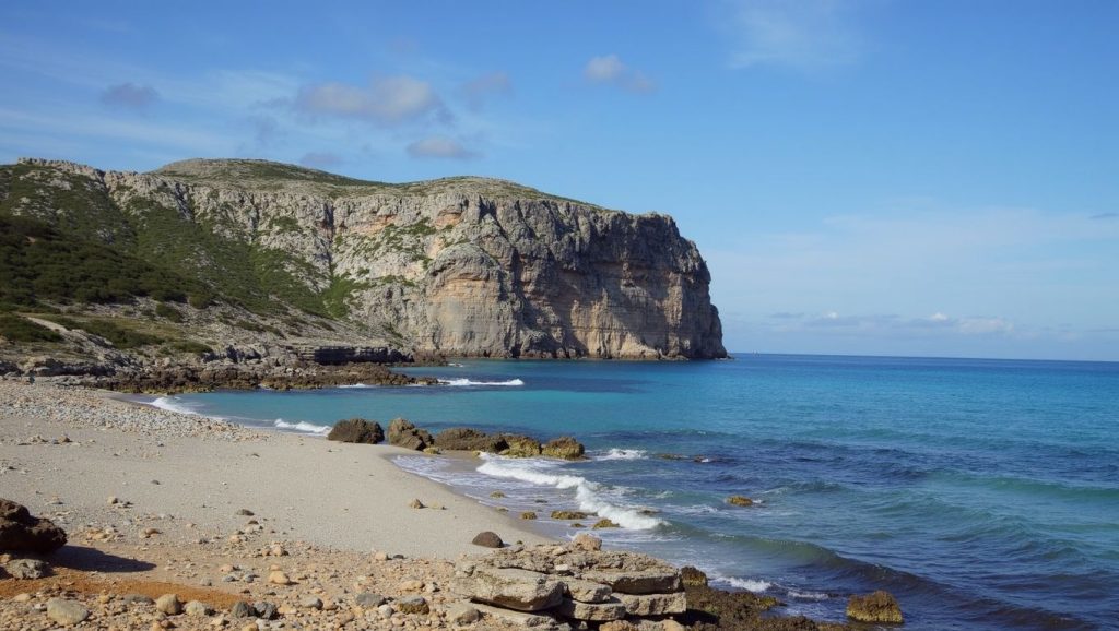 Línea de costa en S'Arenalet de Son Colom, Artà