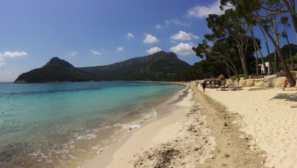 Oleaje en la orilla de Sa Platja Gran (Alcúdia-Formentor), costa de Alcúdia / Pollença