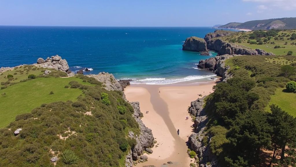 Panorámica de Sablera d'Entrellusa, Asturias