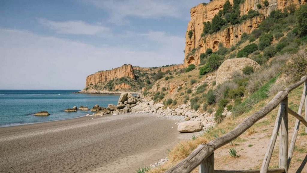 Primer plano de la orilla de Caletta Rais Gerbi, Pollina