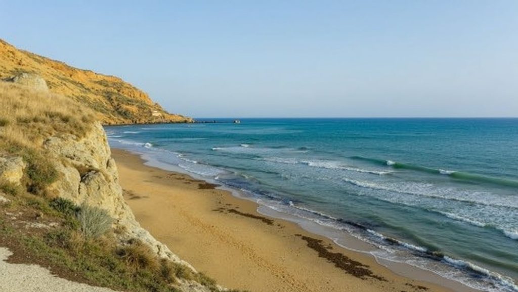 Panorámica completa de La Spiaggetta, playa de Realmonte