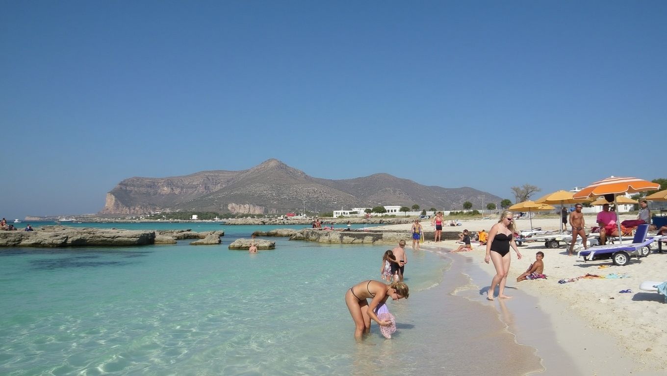 Lido Burrone Favignana playa arena blanca Egadas Sicilia