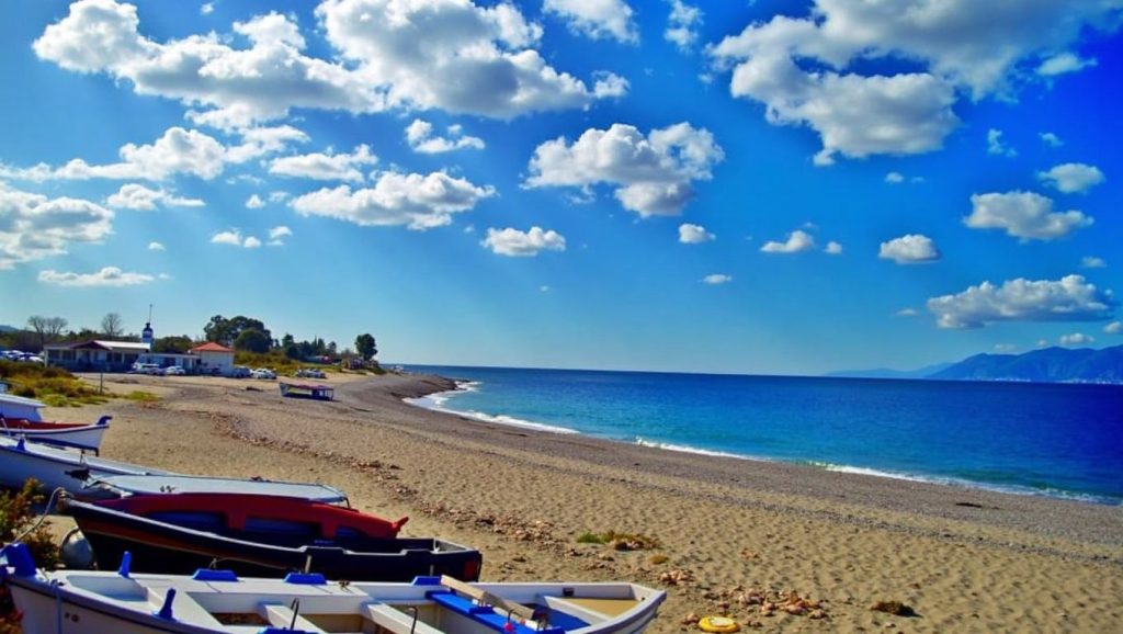 Horizonte desde Lido di Catona, Messina, Sicilia