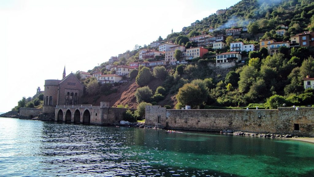 Detalle de arena y agua en Akın Sitesi Sahili, ?