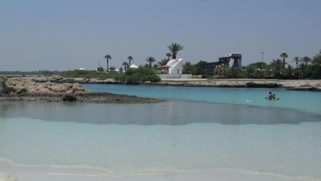 Panorámica completa de Akti Olympion B Beach, playa de ?