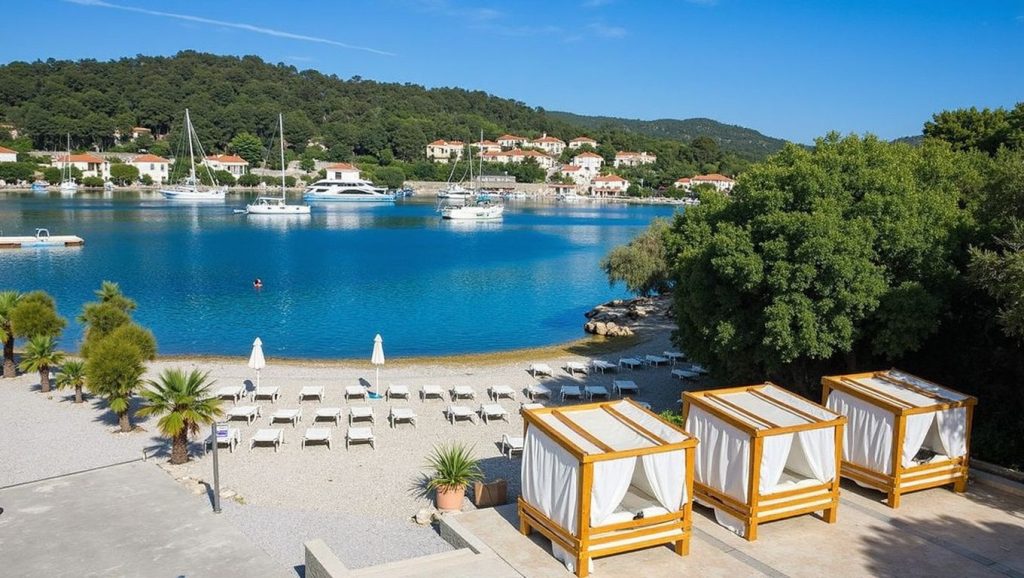 Arena y mar en Aminess Vival Port9 beach, Grad Korčula, Korčula