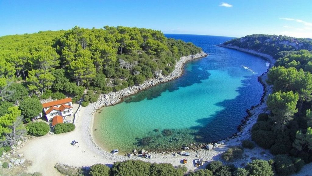 Horizonte desde Aminess Vival Port9 beach, Grad Korčula, Korčula