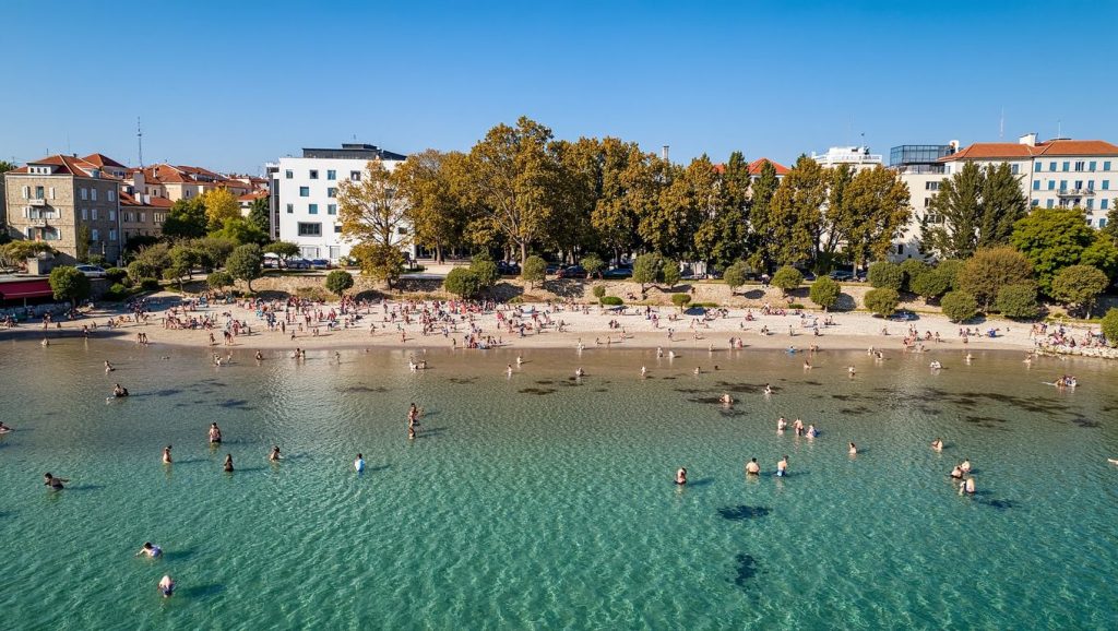 Vista general de Bačvice, Croacia