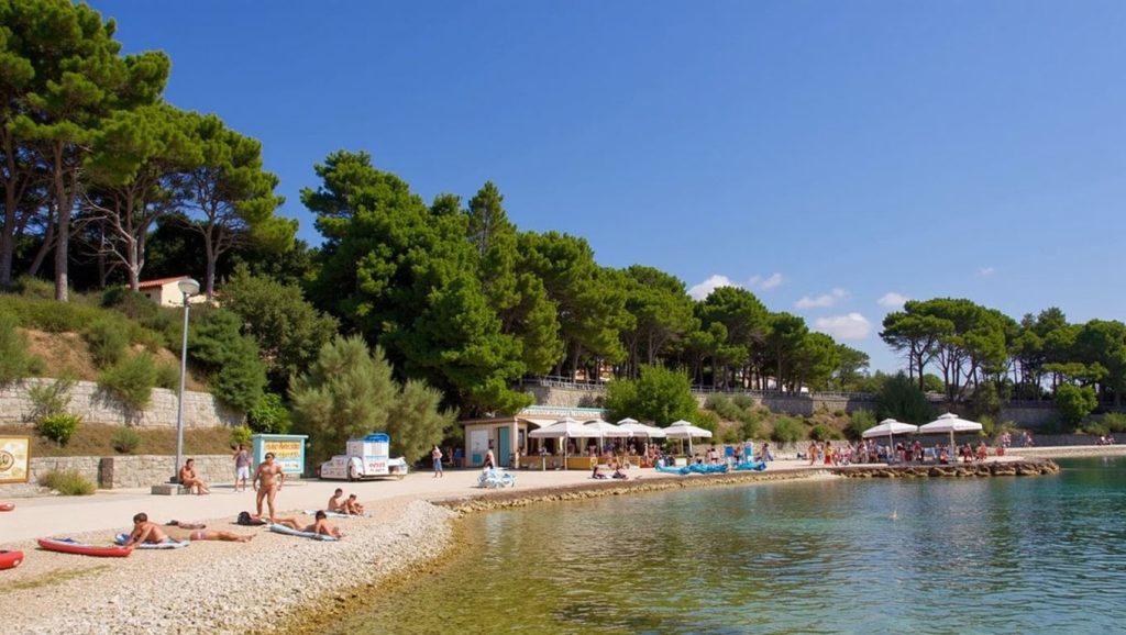 Vista del litoral en Bačvice, Croacia