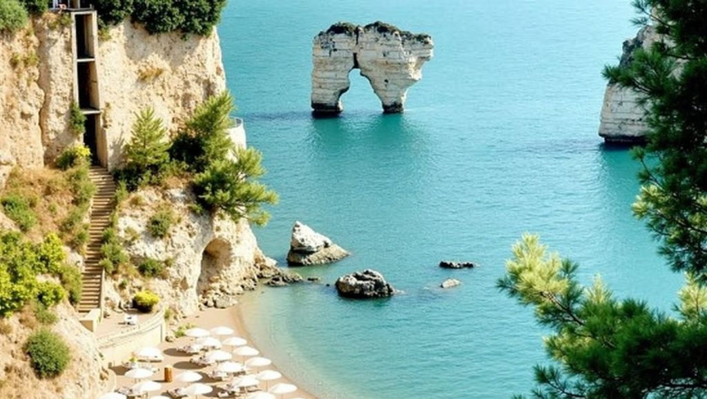 Amplio horizonte marino en Baia dei Mergoli o delle Zagare - Sud, Mattinata
