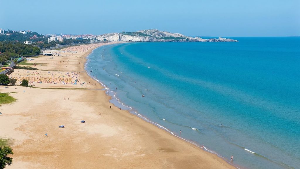 Vista amplia de Baia San Felice en Vieste, Puglia